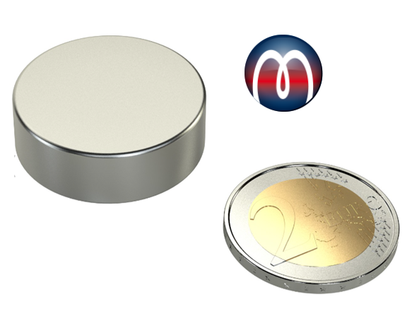 Disc magnet O 30 mm height 10 mm Round Neodymium Magnet N45 Nickel holds 22 kg Magnosphere Shop